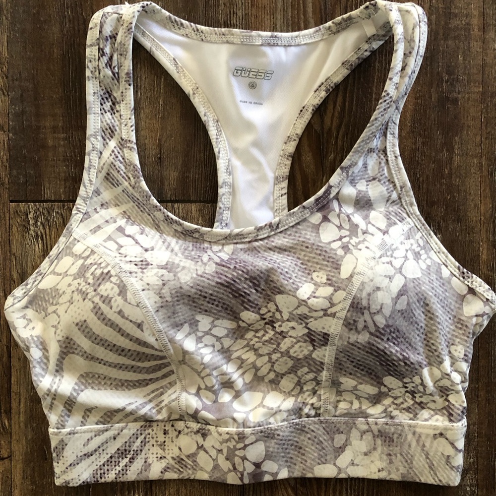 NWOT✨GUESS | Grey/White Animal Print Sports Bra w/ Sewn In Padding